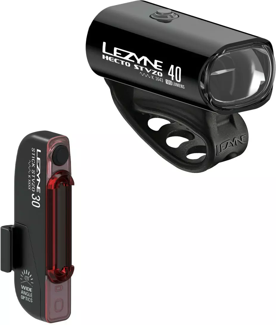 Lezyne LED FAHRRADBELEUCHTUNGSSET HECTO DRIVE 40 STVZO + STICK DRIVE STVZO 3 Lezyne LED FAHRRADBELEUCHTUNGSSET HECTO DRIVE 40 STVZO + STICK DRIVE STVZO