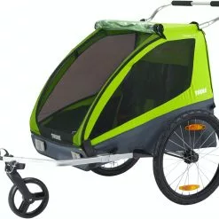 Thule Coaster XT Grün Avocado Buggyrad Kinderanhänger 2 Kinder 2021